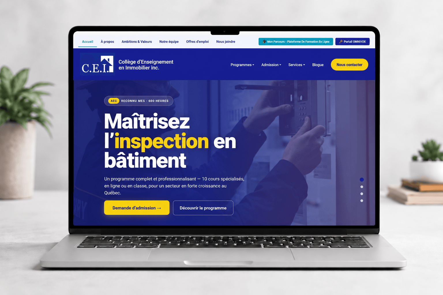 Collège d’Enseignement en Immobilier - Website Redesign