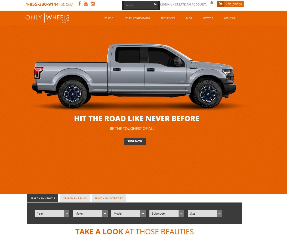 Aperçu du site web de OnlyWheels.com