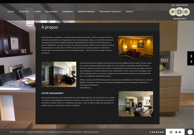 Nouveau site web d’Ébénisterie PDR