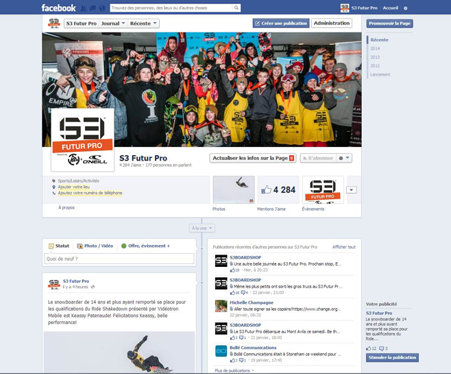 Animation de page Facebook pour le S3 Futur Pro